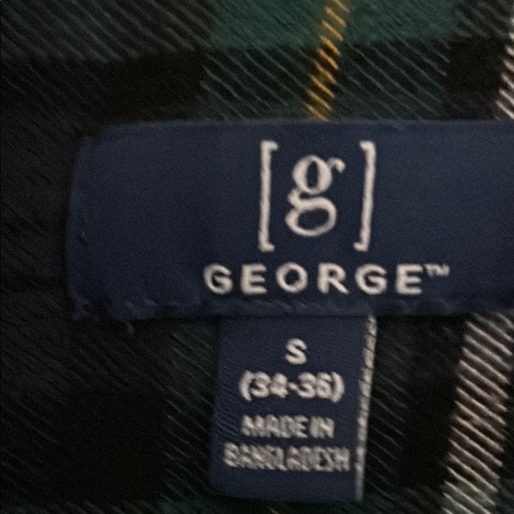 Men's Green Plaid Small Shirt by George - Picture 6 of 8